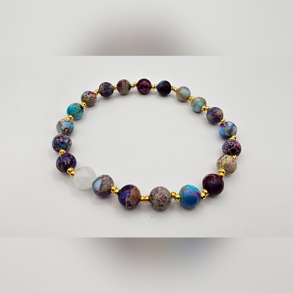 Genuine imperial jasper stretch bracelet